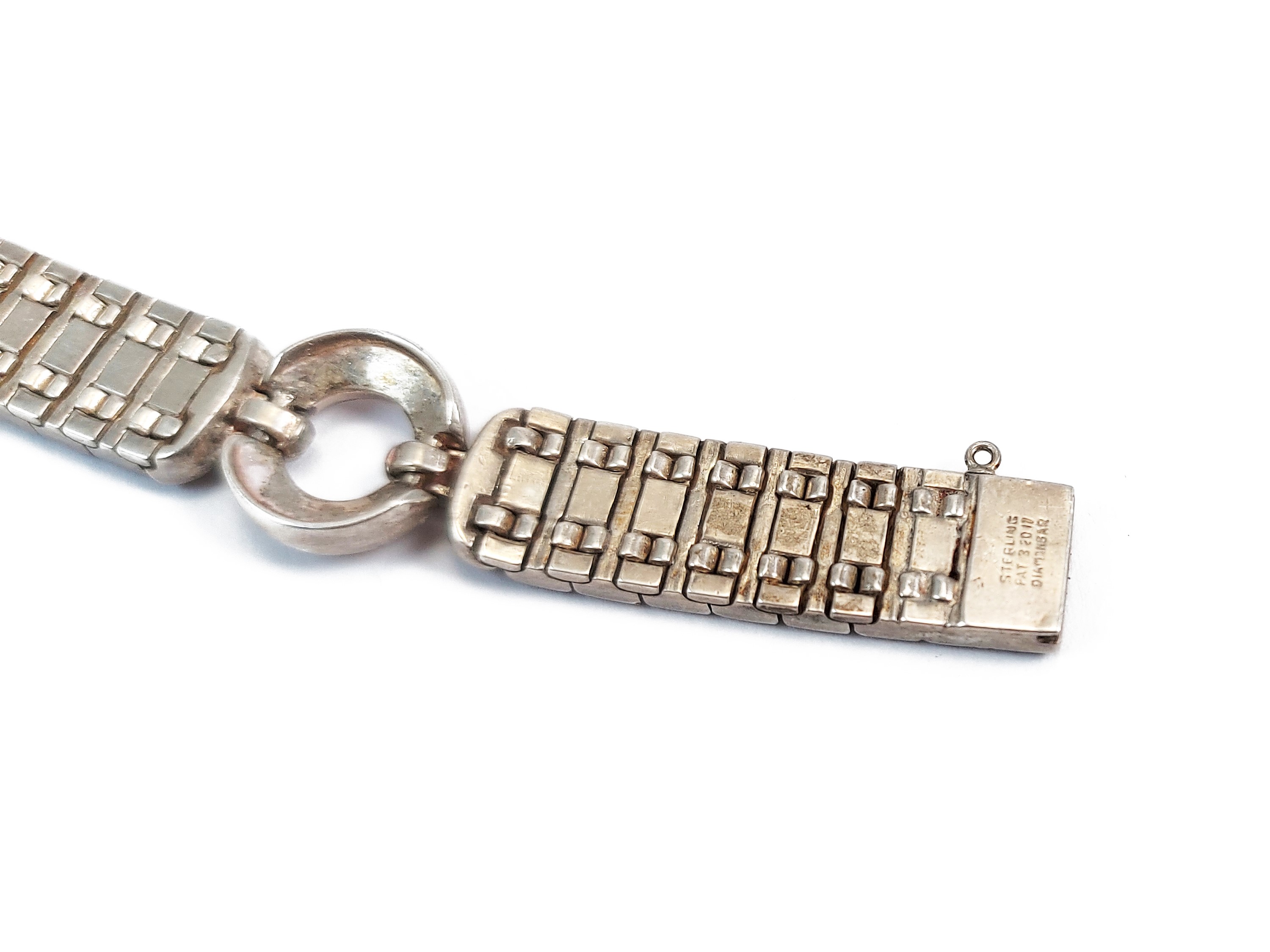 Bracciale Diamondbar Stile Deco in Argento Sterling