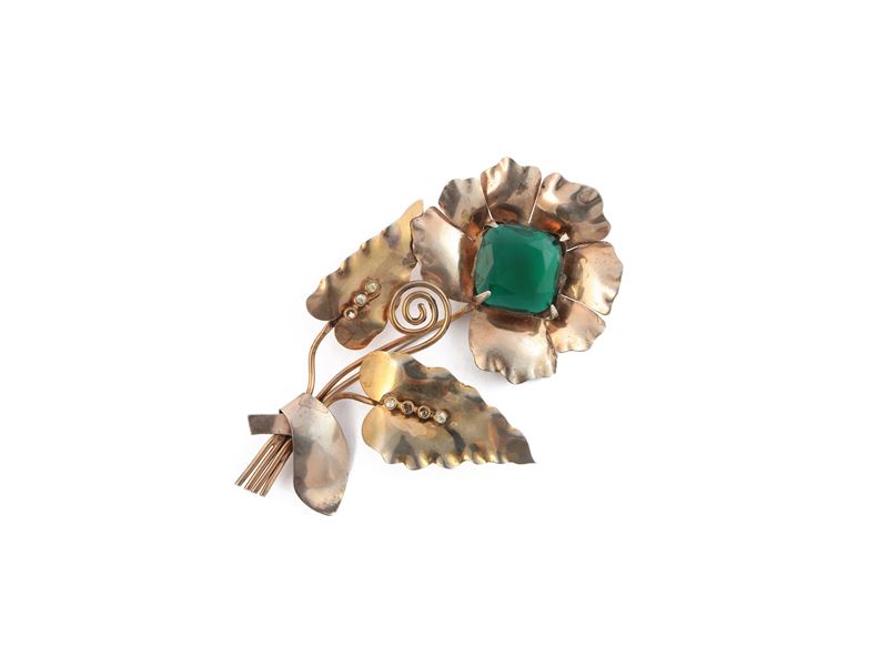 Grande Spilla in Argento Sterling Dorato
