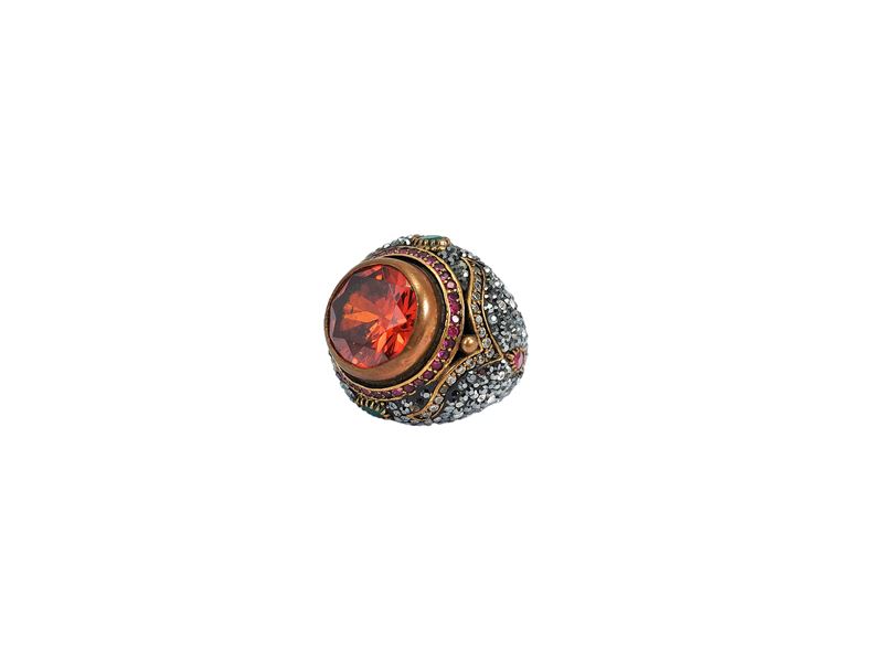Grande anello in argento brunito