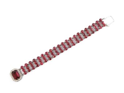 Bracciale in Argento e Strass Color Rubino