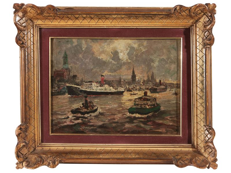 Veduta Tamigi con navi 1911