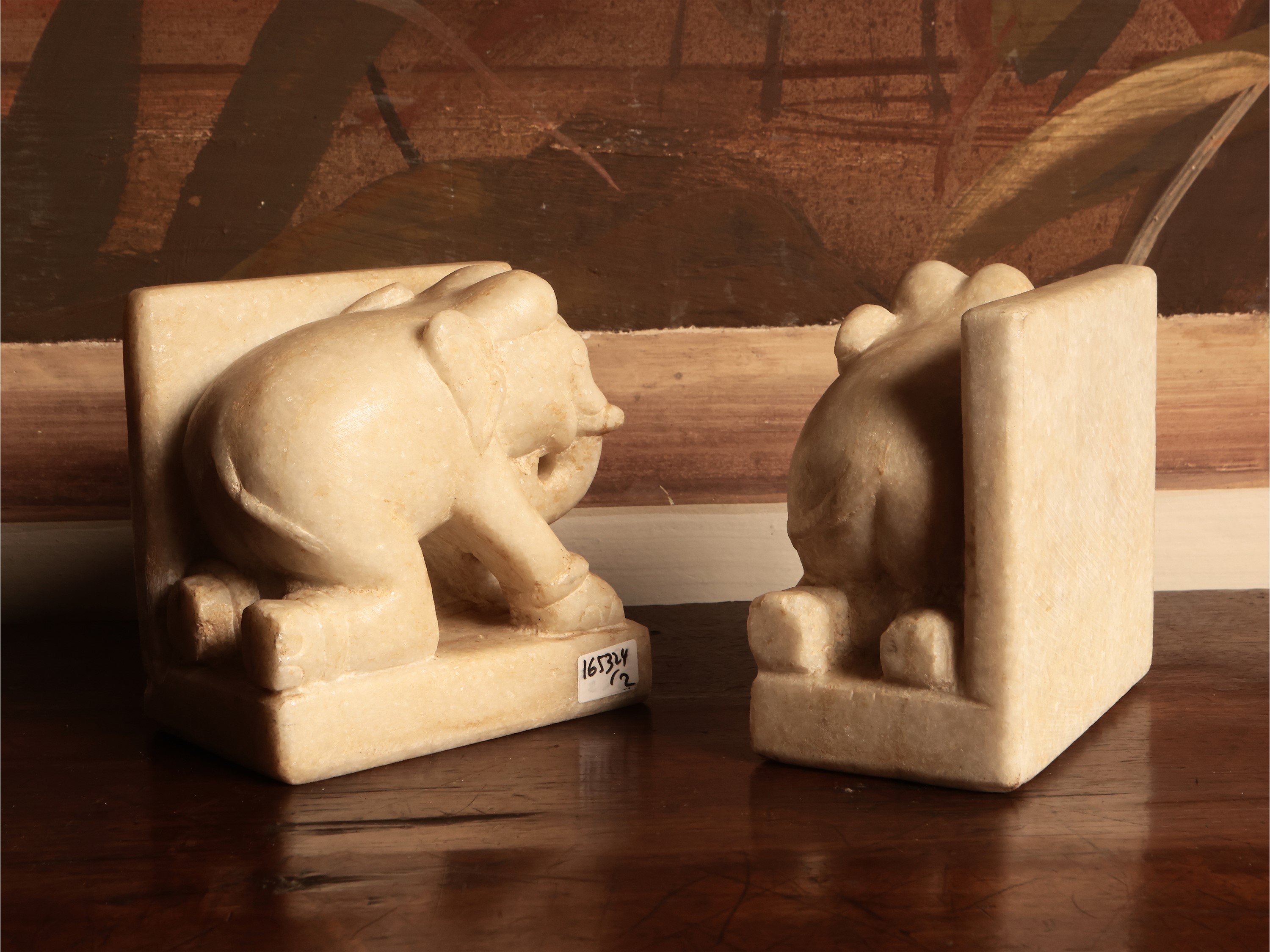 Coppia di Fermalibri in Marmo