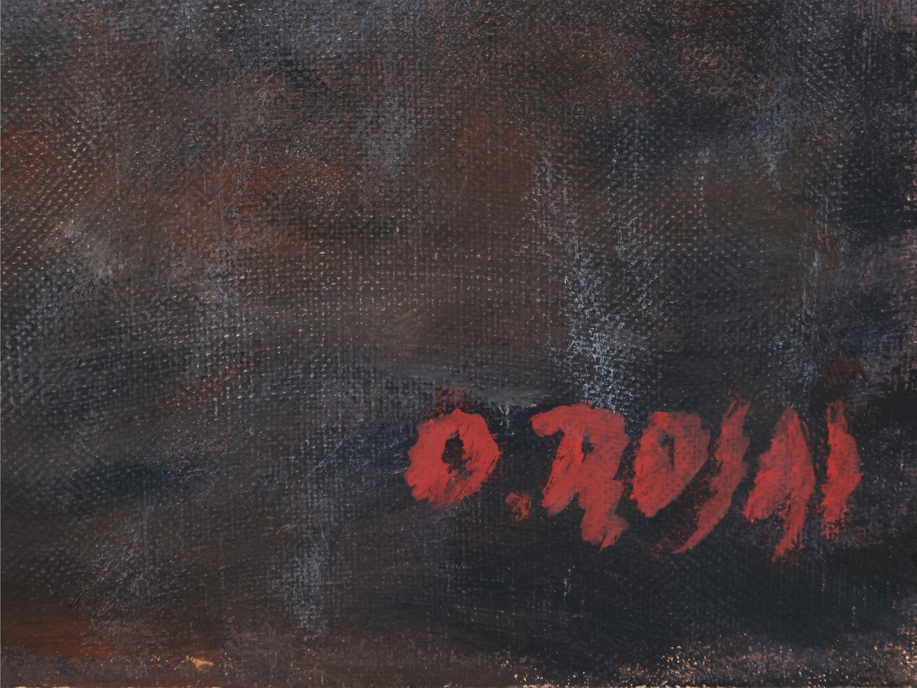 Ottone Rosai - Quattro uomini al tavolo (Bevitori), olio su tela, 1949
