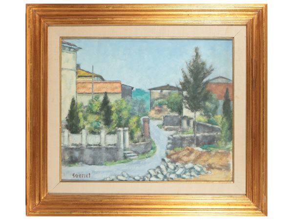 Ardengo Soffici - Case, Paesaggio toscano n. 107 1962