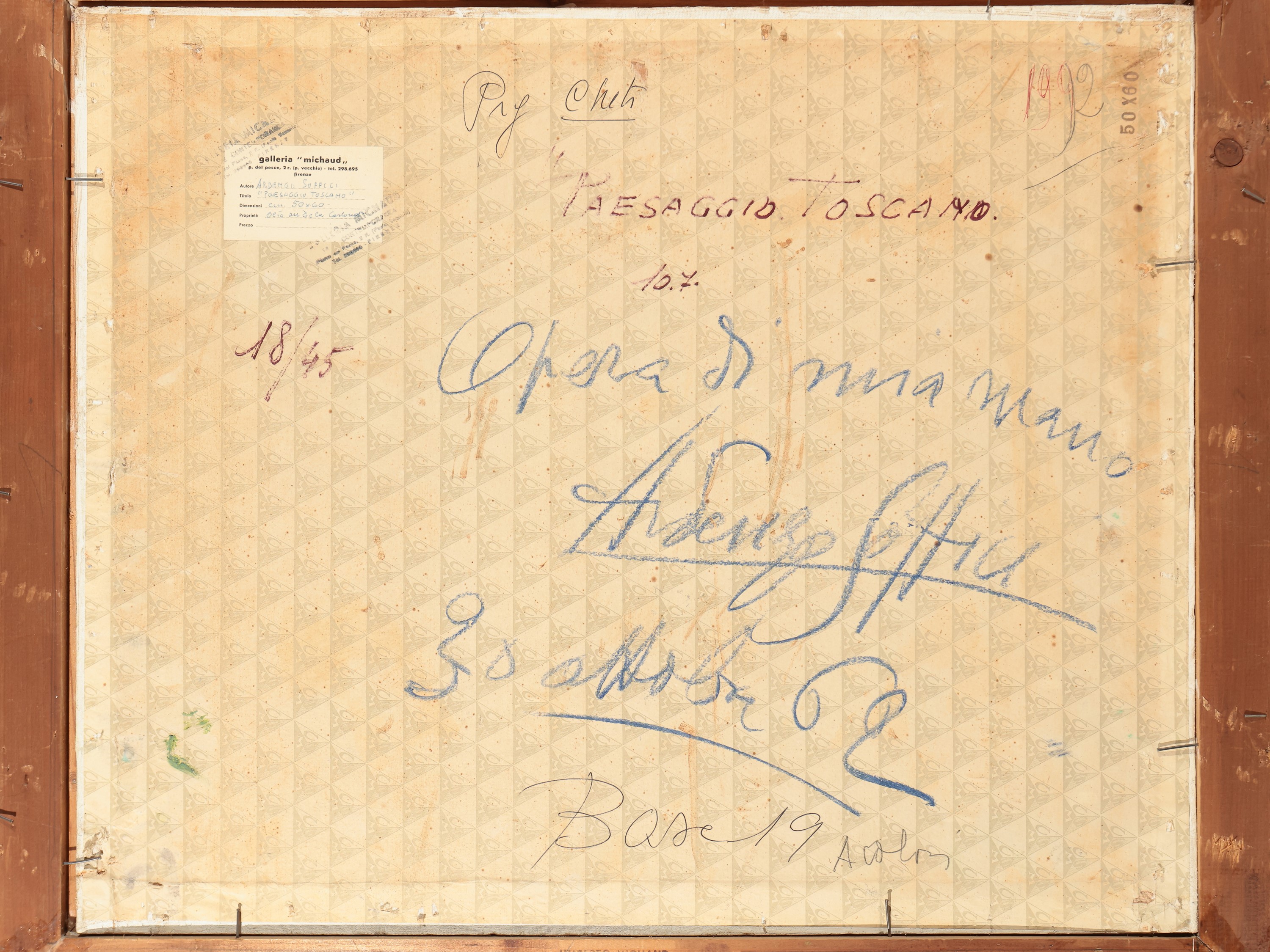Ardengo Soffici - Case, Paesaggio Toscano N. 107 1962