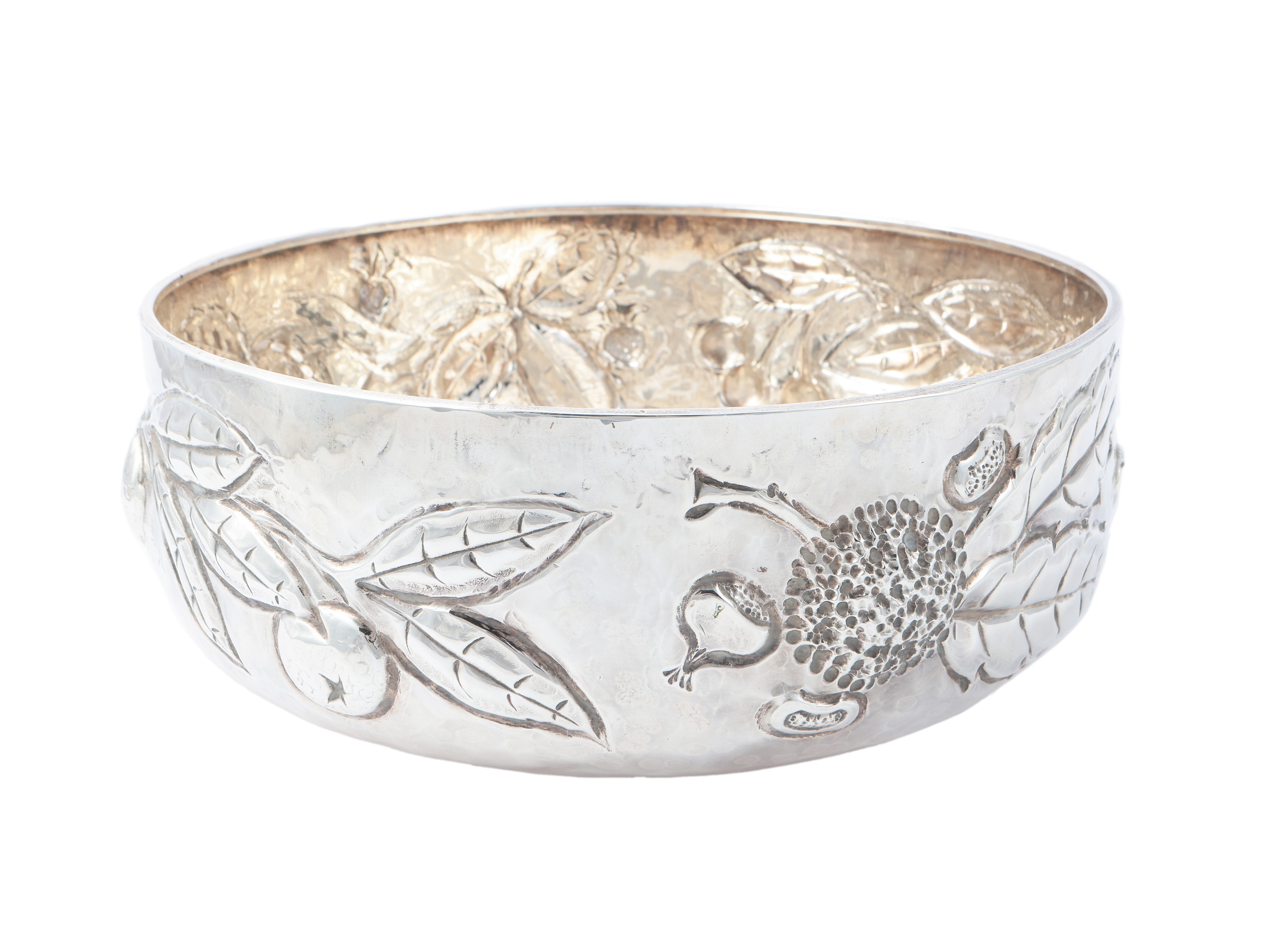 Fruttiera in argento martellato, Brandimarte Firenze