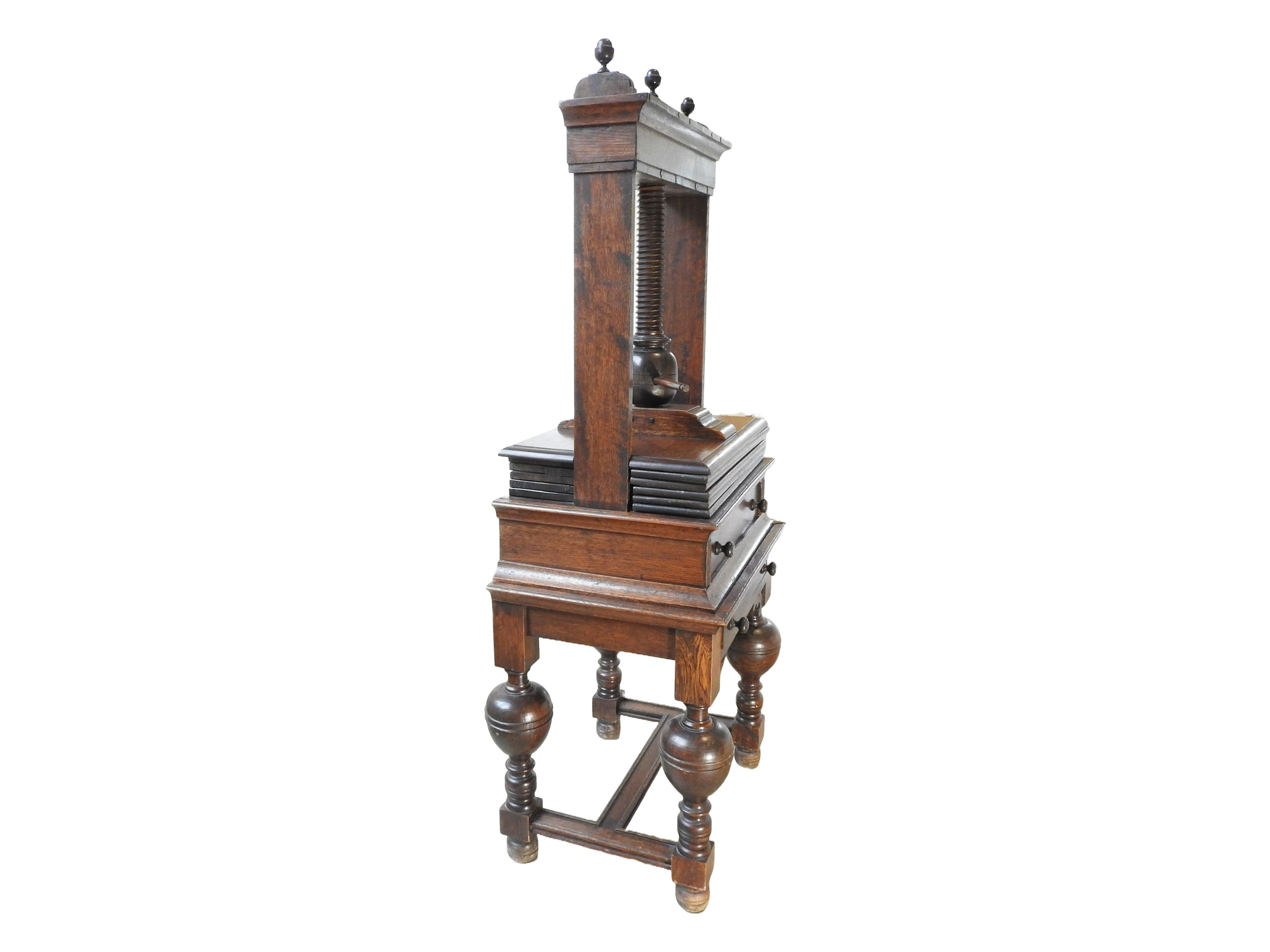 Grande pressa da tipografo in rovere