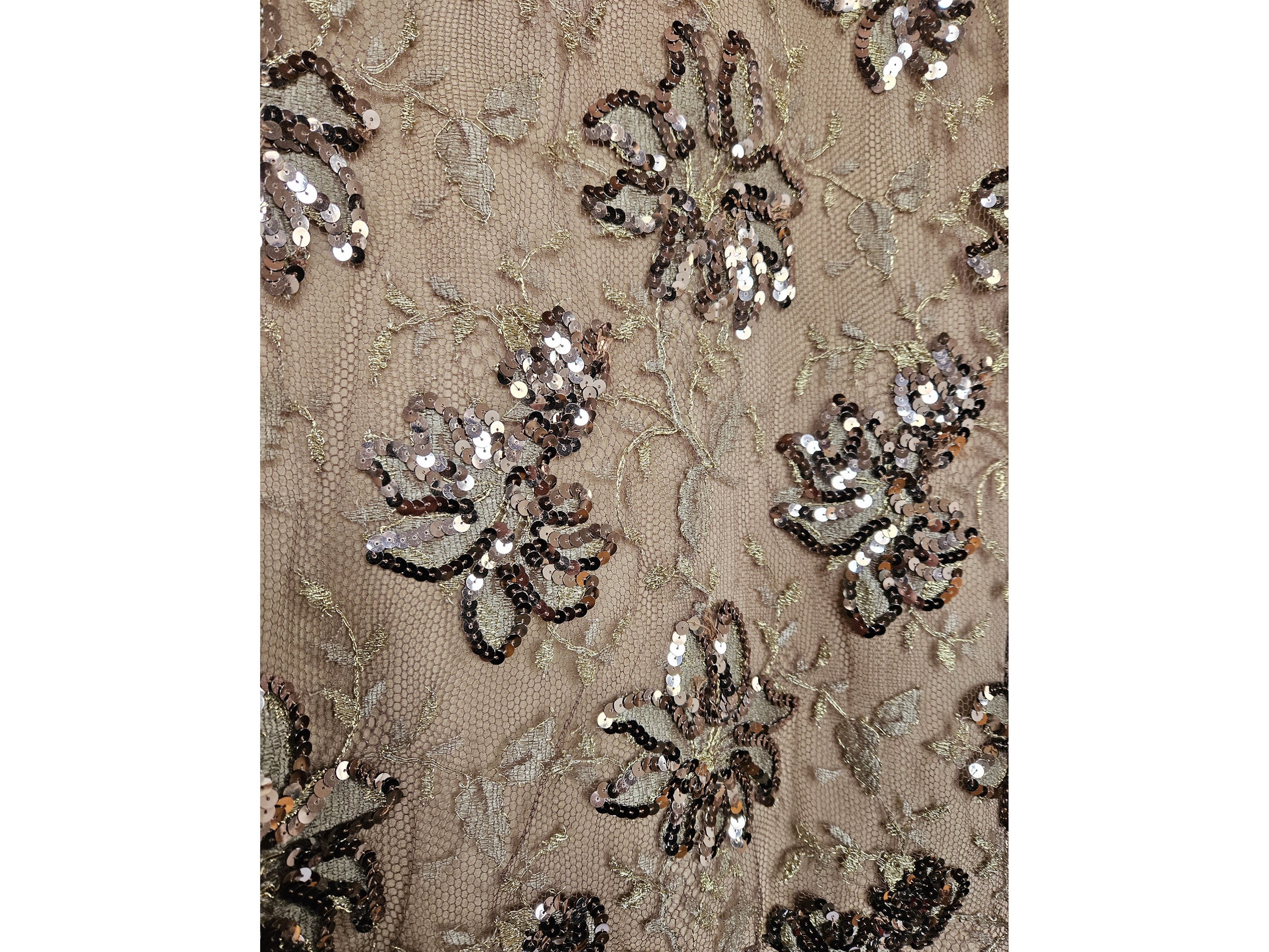 Completo da sera in seta color cammello