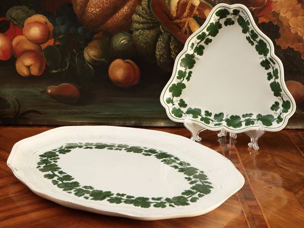 Due vassoi in porcellana, Meissen