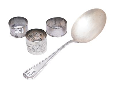 Accessori per la tavola in argento: Cucchiaio da risotto e legatovaglioli Brandimarte