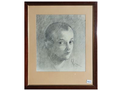 Ritratto di fanciullo, carboncino su carta, 1941
