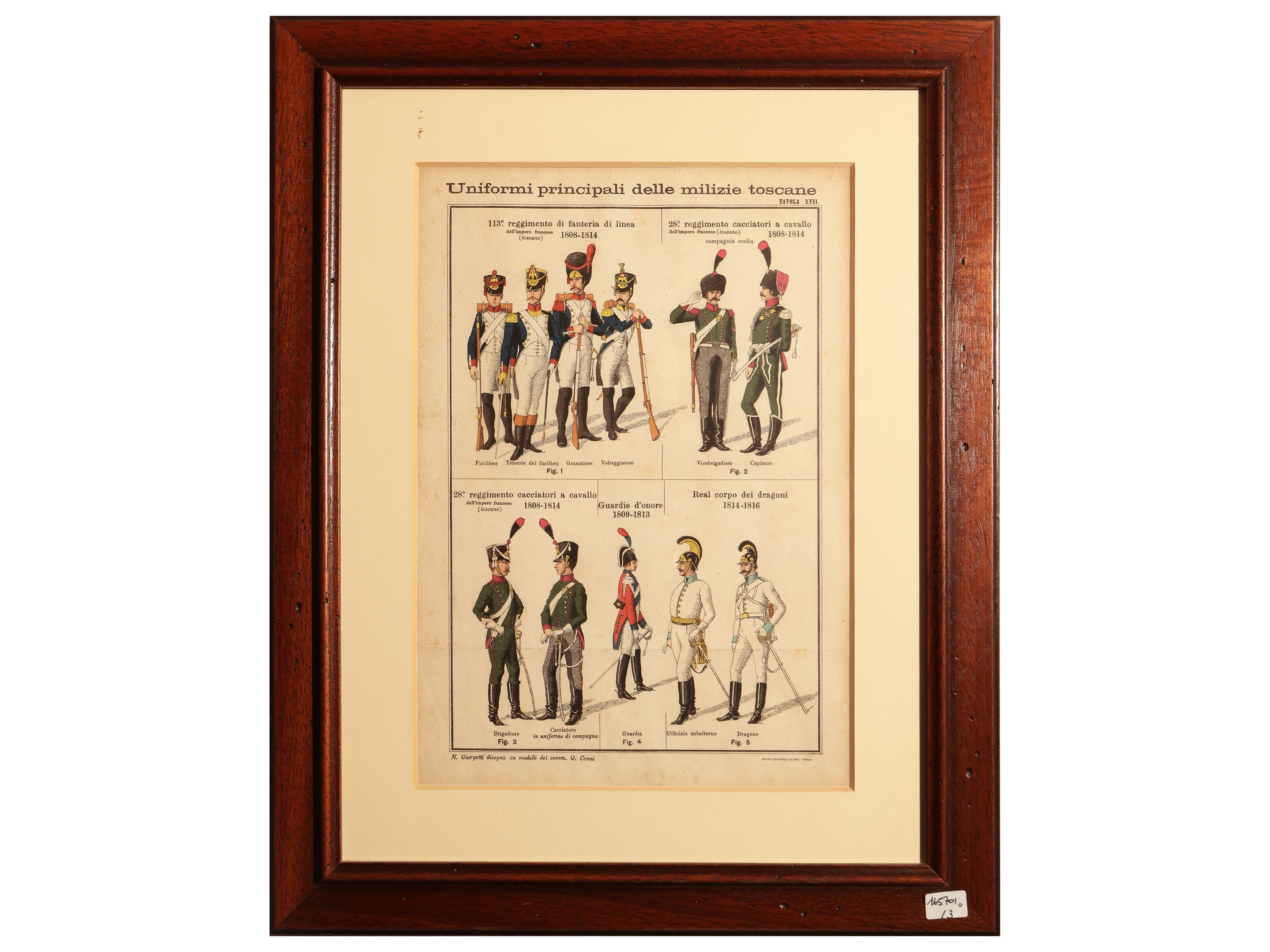 Militaria: Uniformi principali delle milizie toscane - tavv XVII/XVIII/XIX