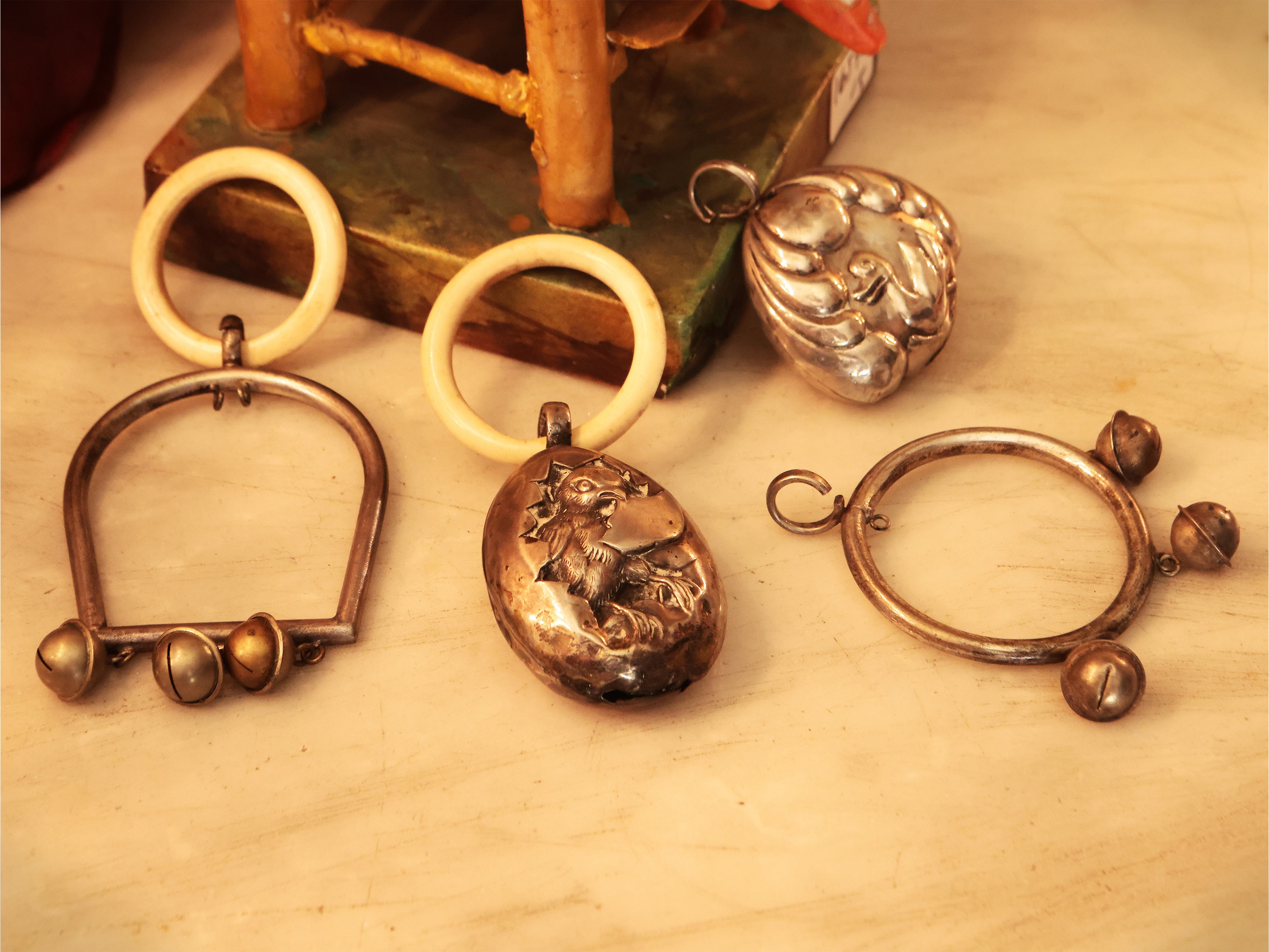 Quattro Sonagli D'epoca in Argento per Bambini