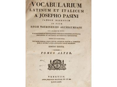 Vocabularium Latinum Et Italicum a Josepho Pasini