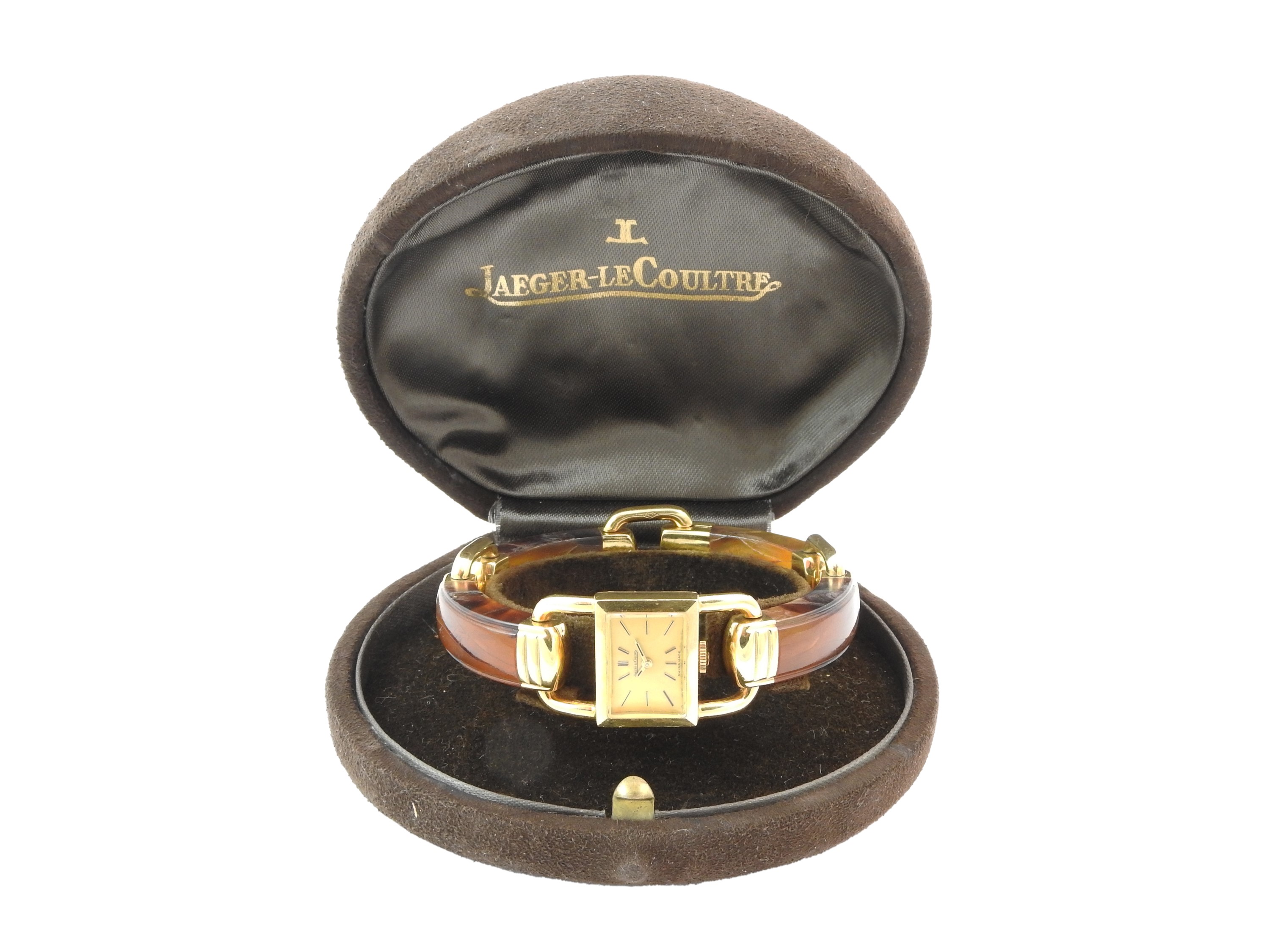 Jaeger Le Coultre, orologio da polso da donna Etrier in oro giallo e bachelite