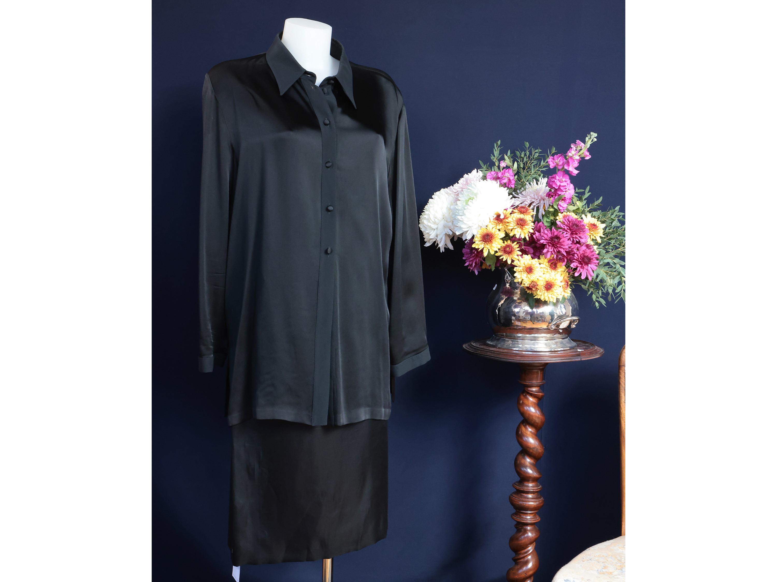 Escada, Giacca in lana e seta nera pied de poule