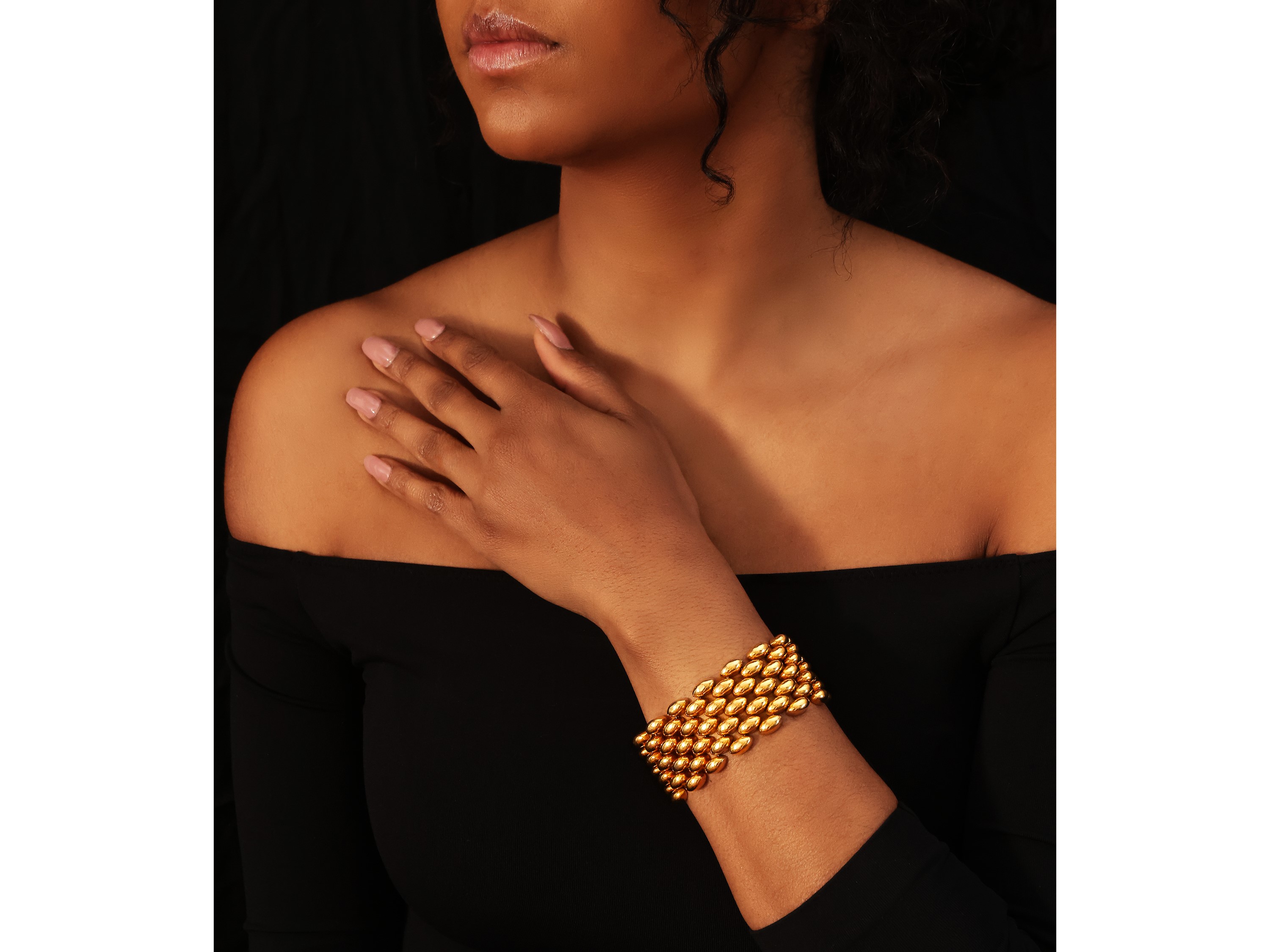 Bracciale a fascia carro armato in oro giallo