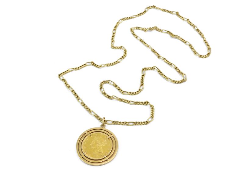 Catena a maglia marina in oro giallo