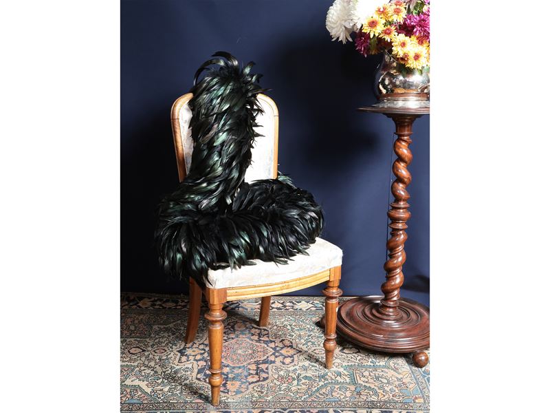 Grande boa in piume di gallo naturale