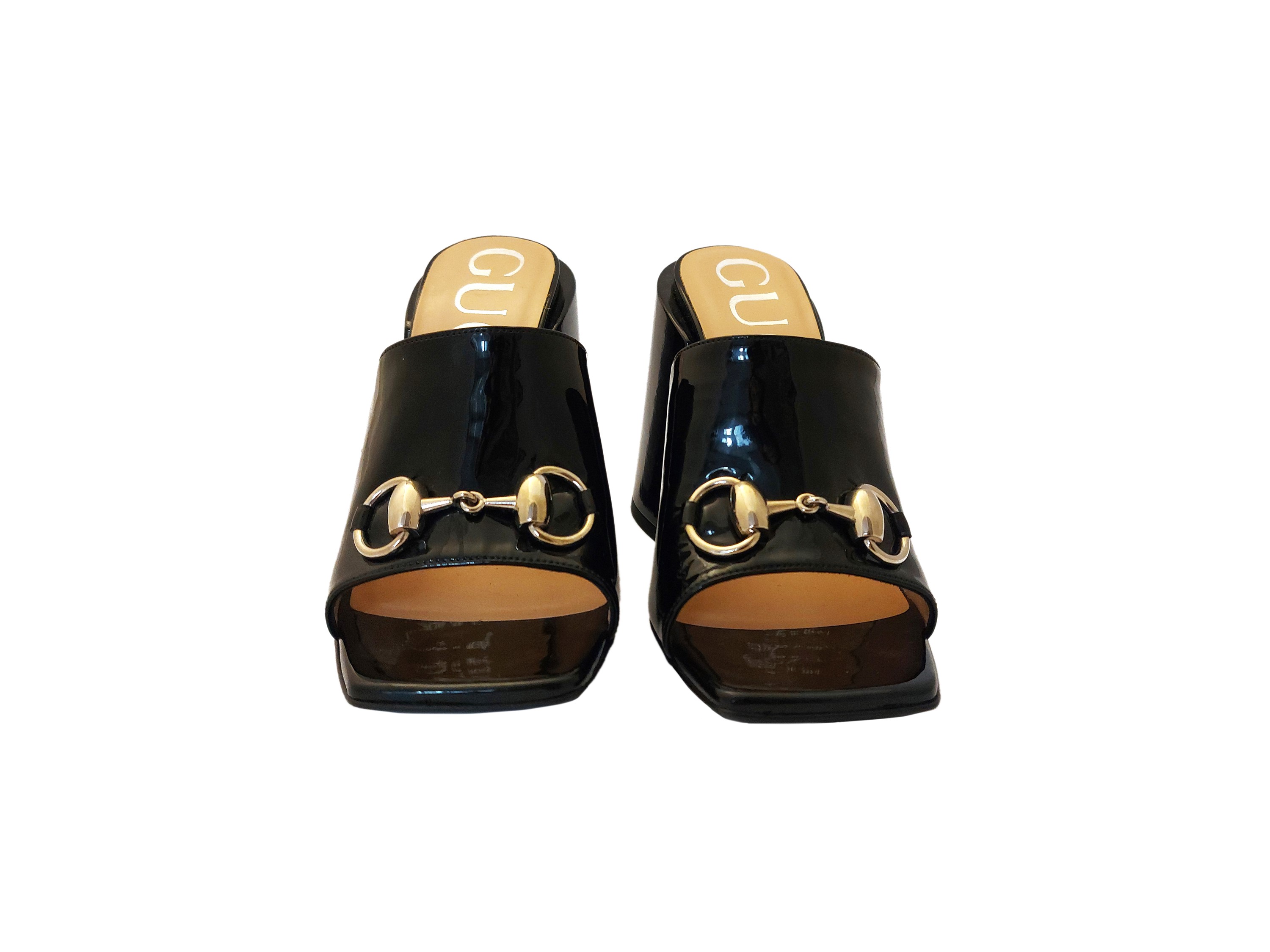 Gucci, Mules in vernice nera