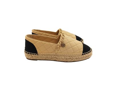 Chanel, Espadrilles in Pelle Bicolore Matelassé