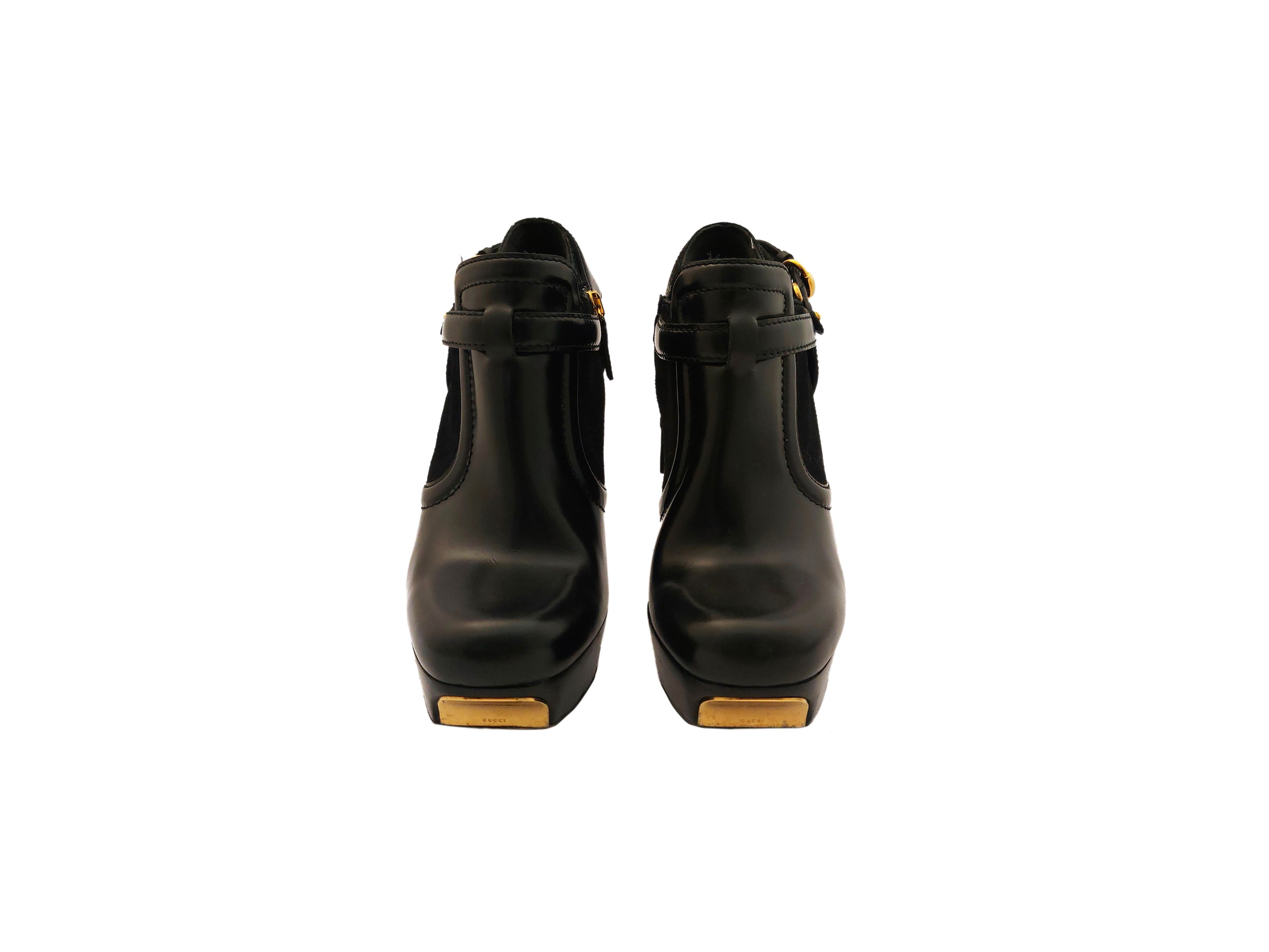 Gucci, Stivaletti Neri in Pelle e Suede Tom Ford