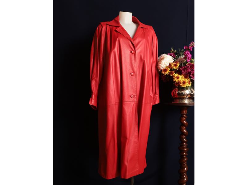 Cappotto in pelle rossa
