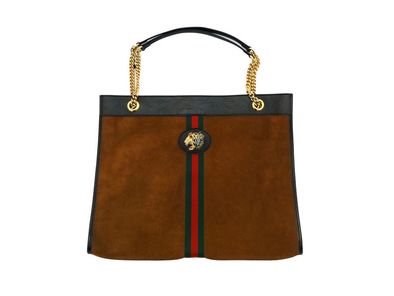 Gucci, Borsa Rajah in Suede Tabacco
