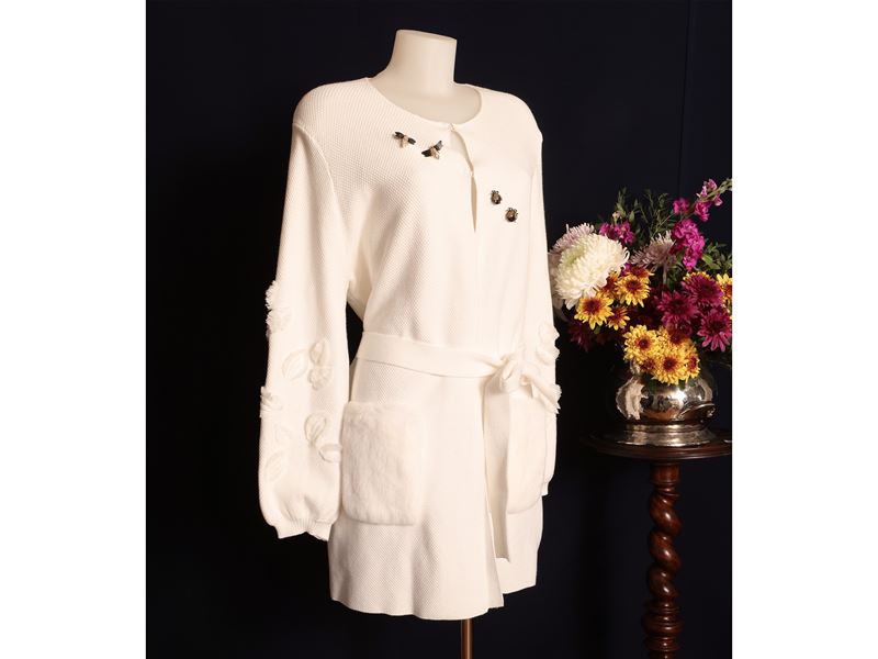 Anne Fontaine, Cardigan Shada in viscosa bianca
