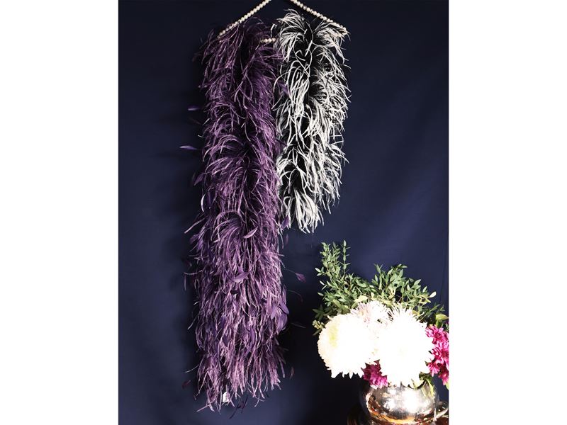 Due boa in piume di struzzo