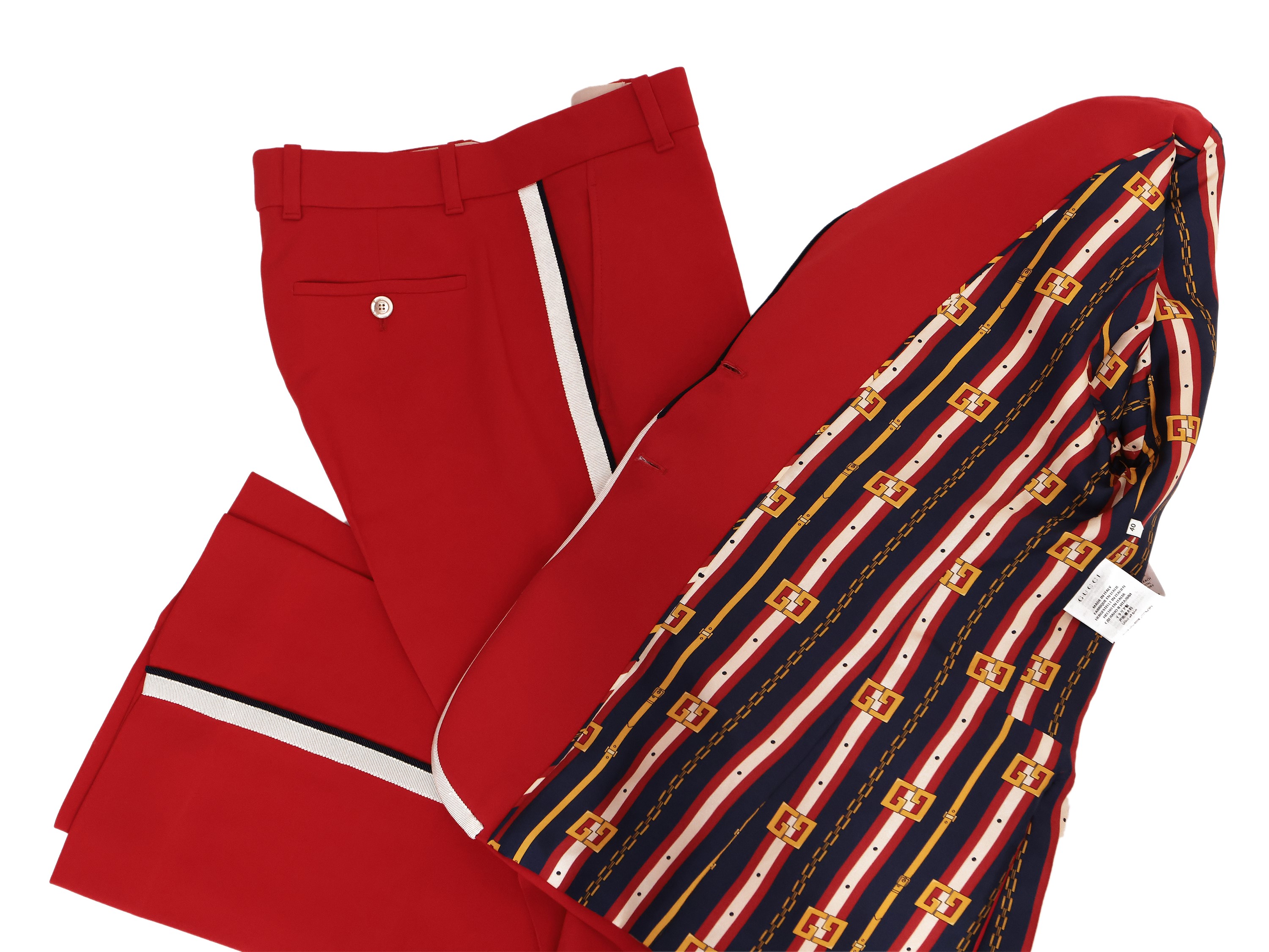 Gucci, Completo rosso in cady Alessandro Michele