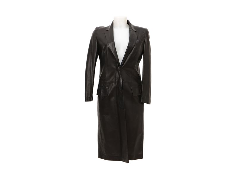 Gucci, Cappottino in Pelle Nera Tom Ford