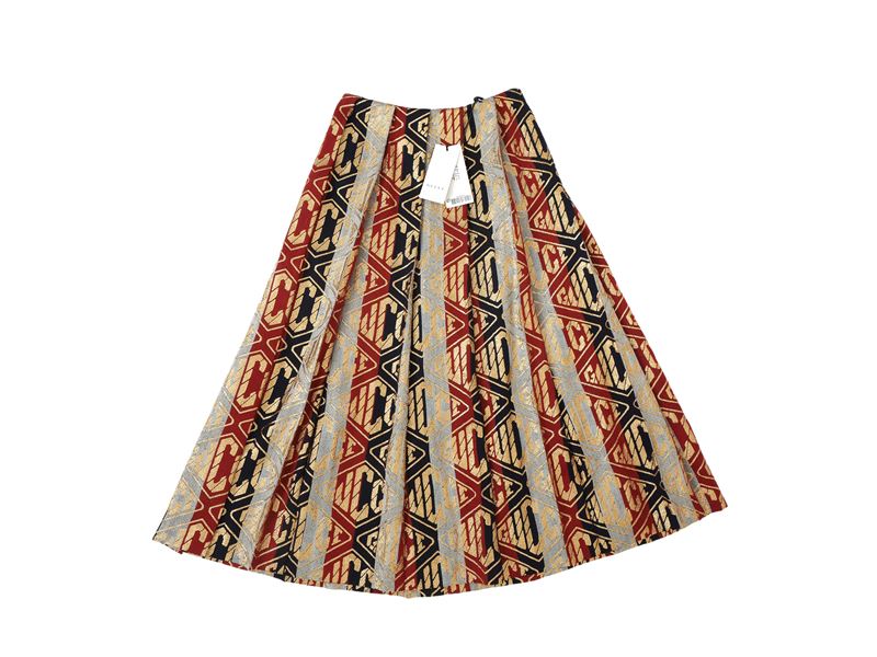 Gucci, Gonna midi a pieghe in lana e seta Alessandro Michele