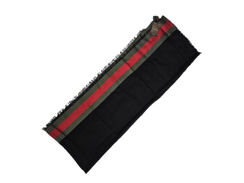 Gucci, Sciarpa in seta e cotone nera