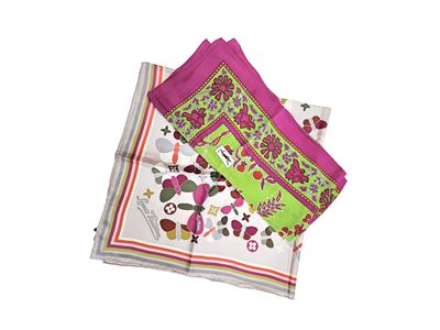 Louis Vuitton/ysl, Due Foulard in Seta