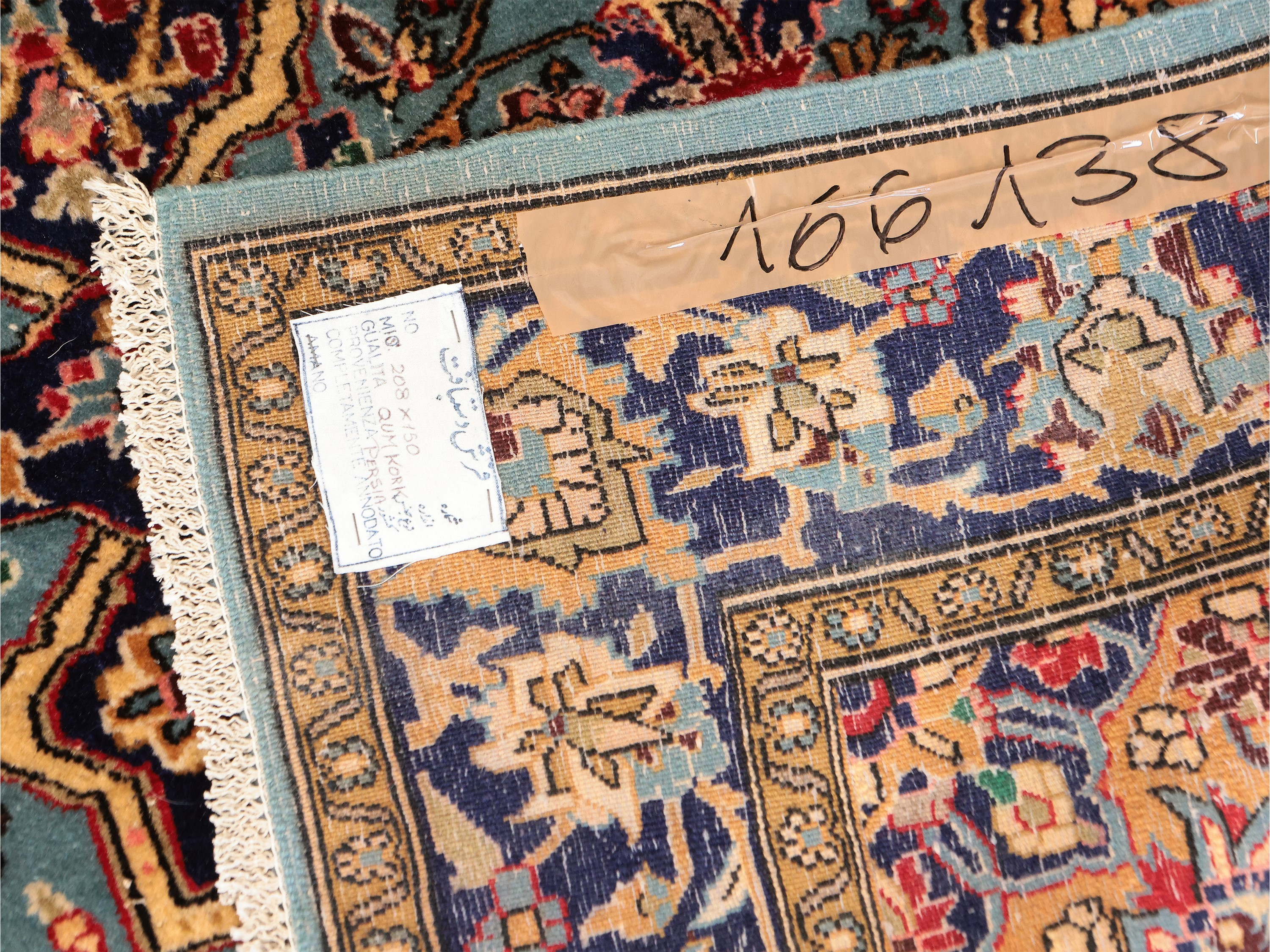 Tappeto persiano Qum Kork in lana