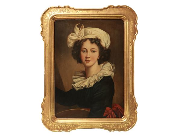 Scuola italiana del XIX secolo - Riproduzione Ritratto Elisabeth Lebrun 