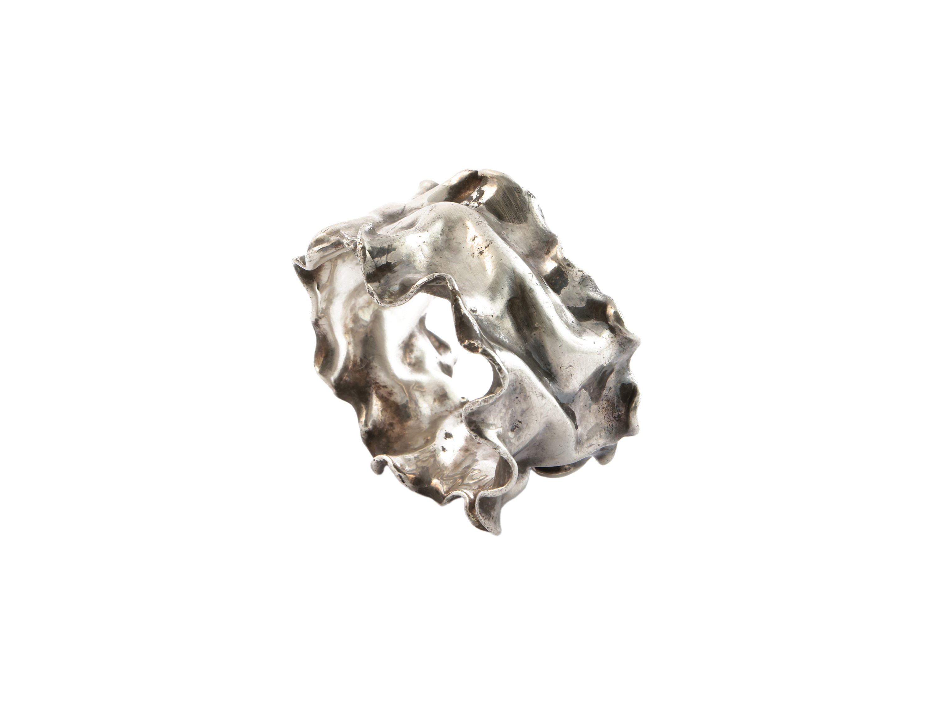 Bracciale Rigido in Lamina di Argento 925 Sbalzato