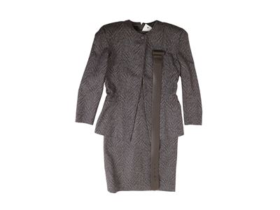 Tailleur in Lana Grigio/marrone Melange