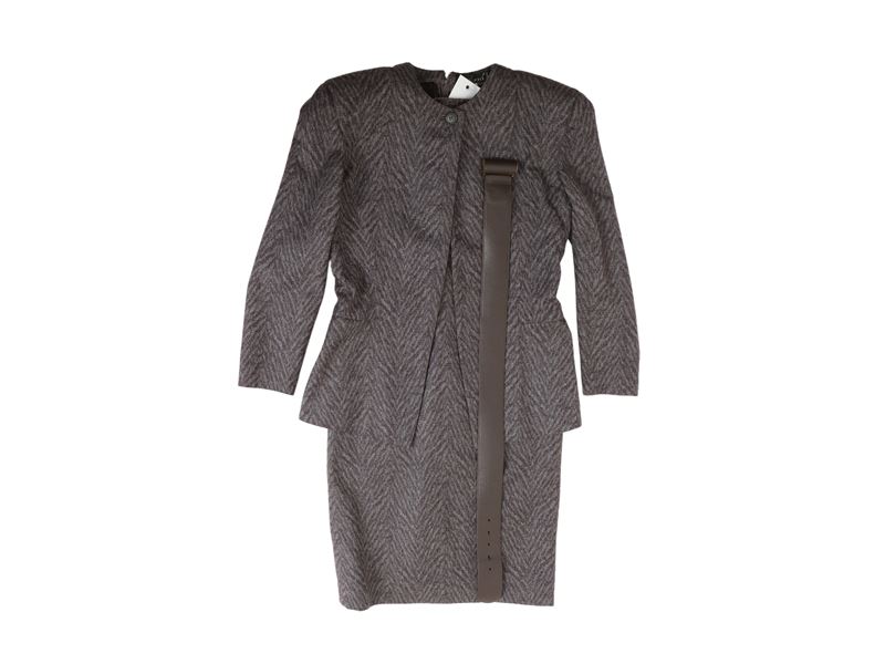 Tailleur in Lana Grigio/marrone Melange