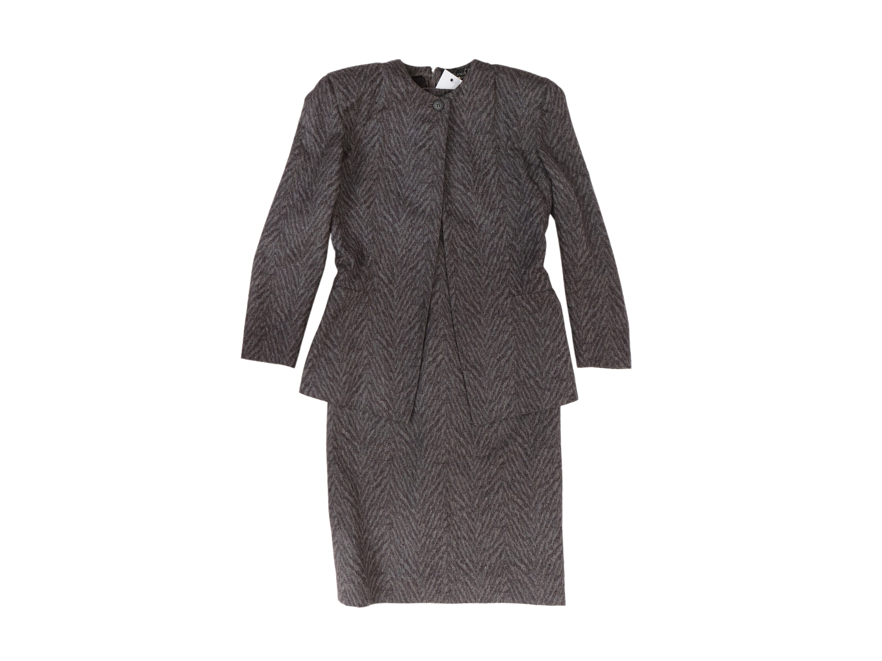 Tailleur in Lana Grigio/marrone Melange