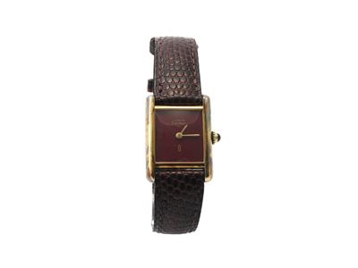 Orologio da Polso per Donna Must De Cartier Tank in Argento Dorato