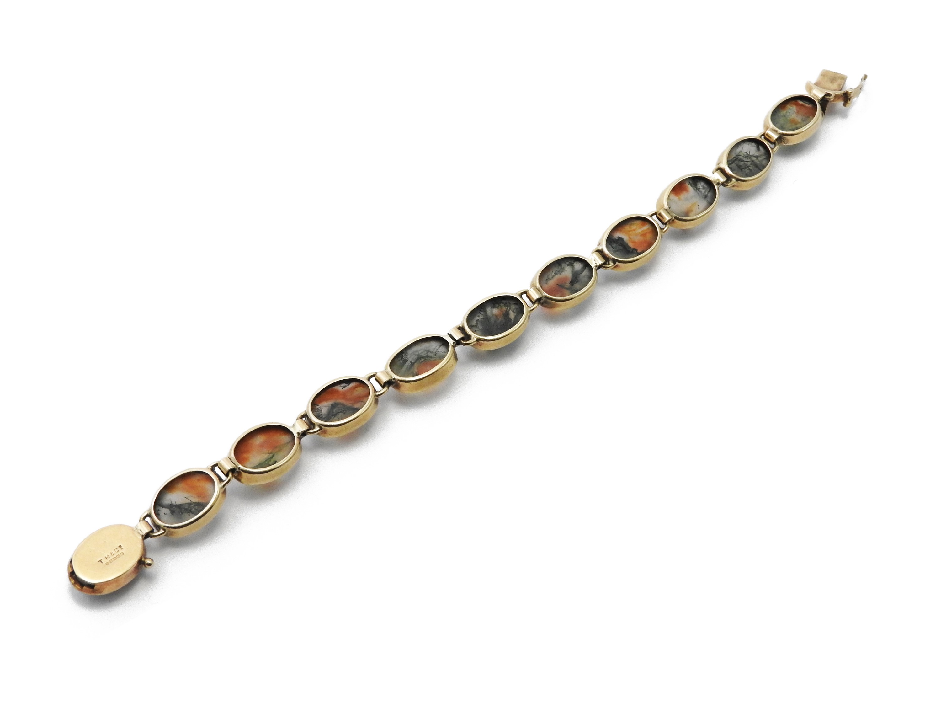 Bracciale in oro 375/1000 con agate muschiate