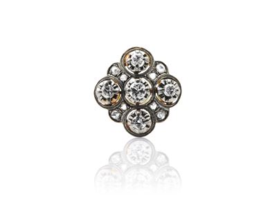 Anello in Oro Giallo e Platino con Diamanti