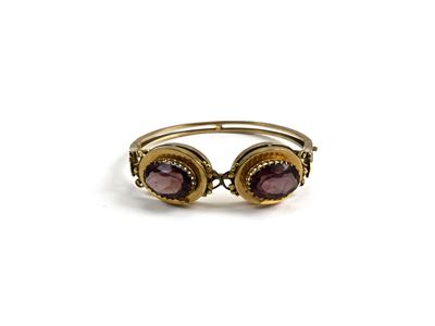 Bracciale Rigido in Oro Giallo con Paste Vitree Viola