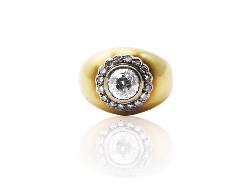 Anello a Fascia con Diamanti