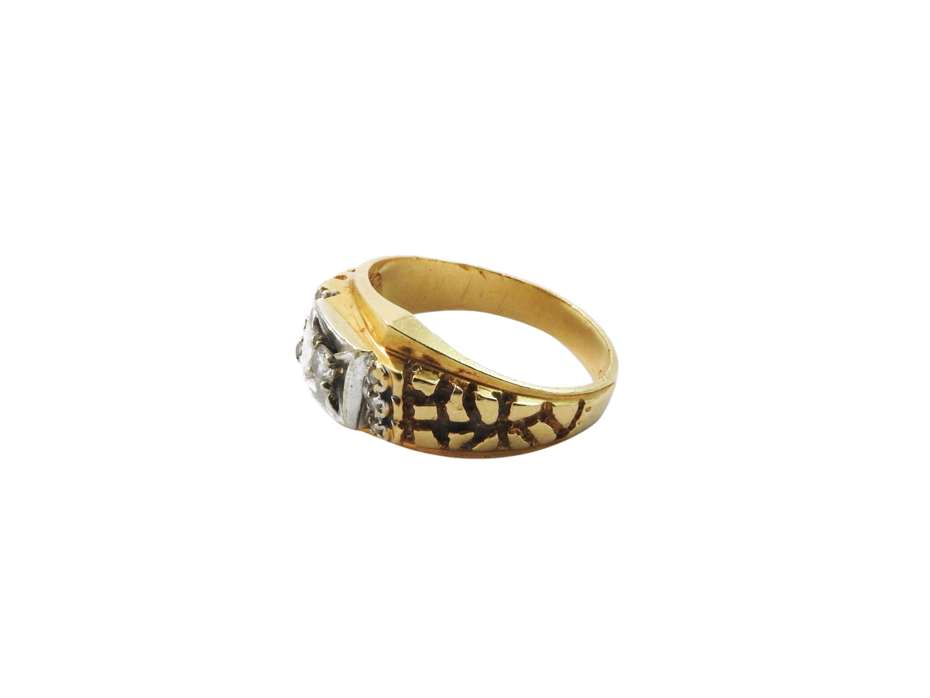 Anello in Oro Giallo 585/1000 e Platino con Diamante