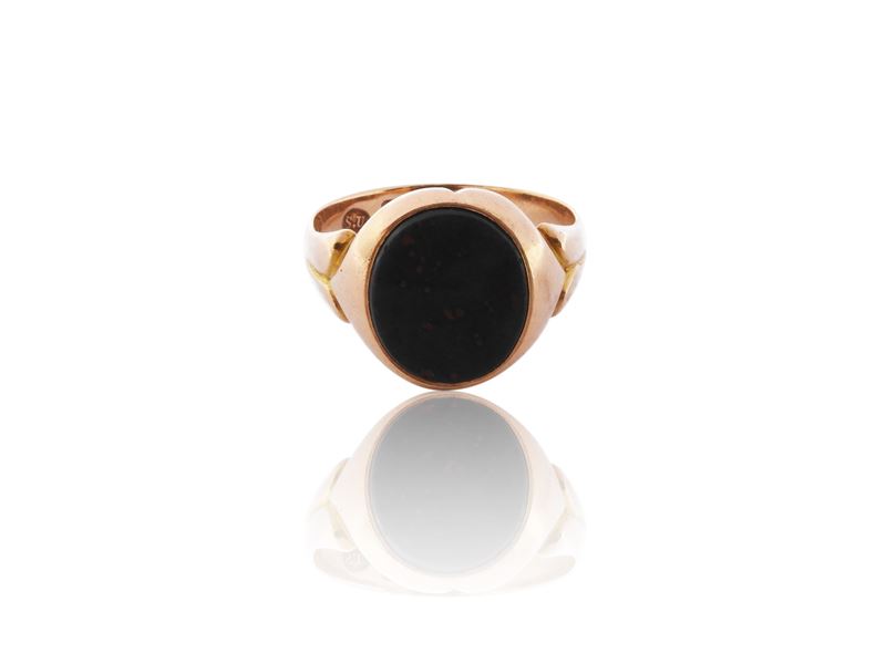 Anello in Oro Rosso 625/1000 con Diaspro Sanguigno