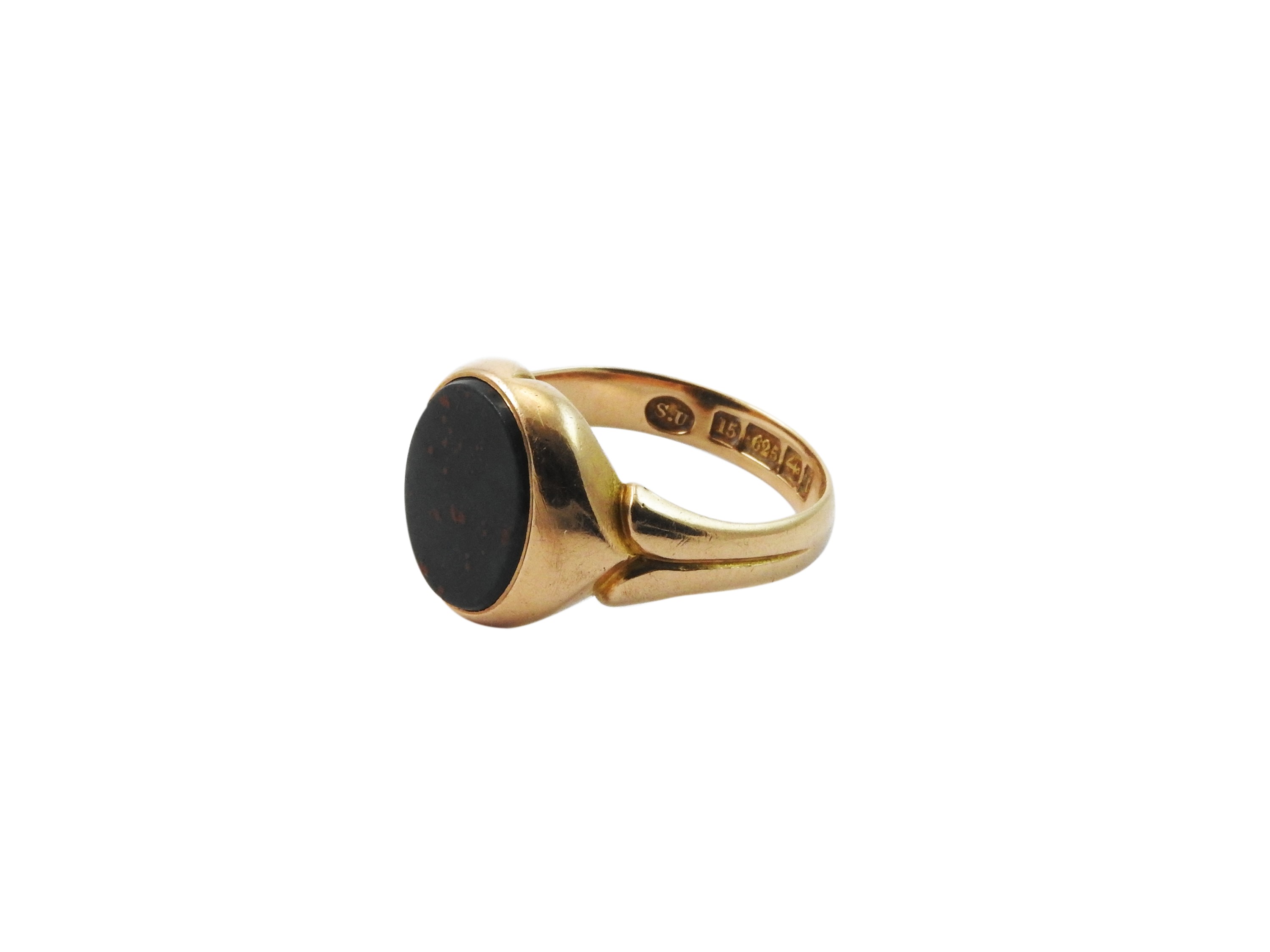 Anello in Oro Rosso 625/1000 con Diaspro Sanguigno