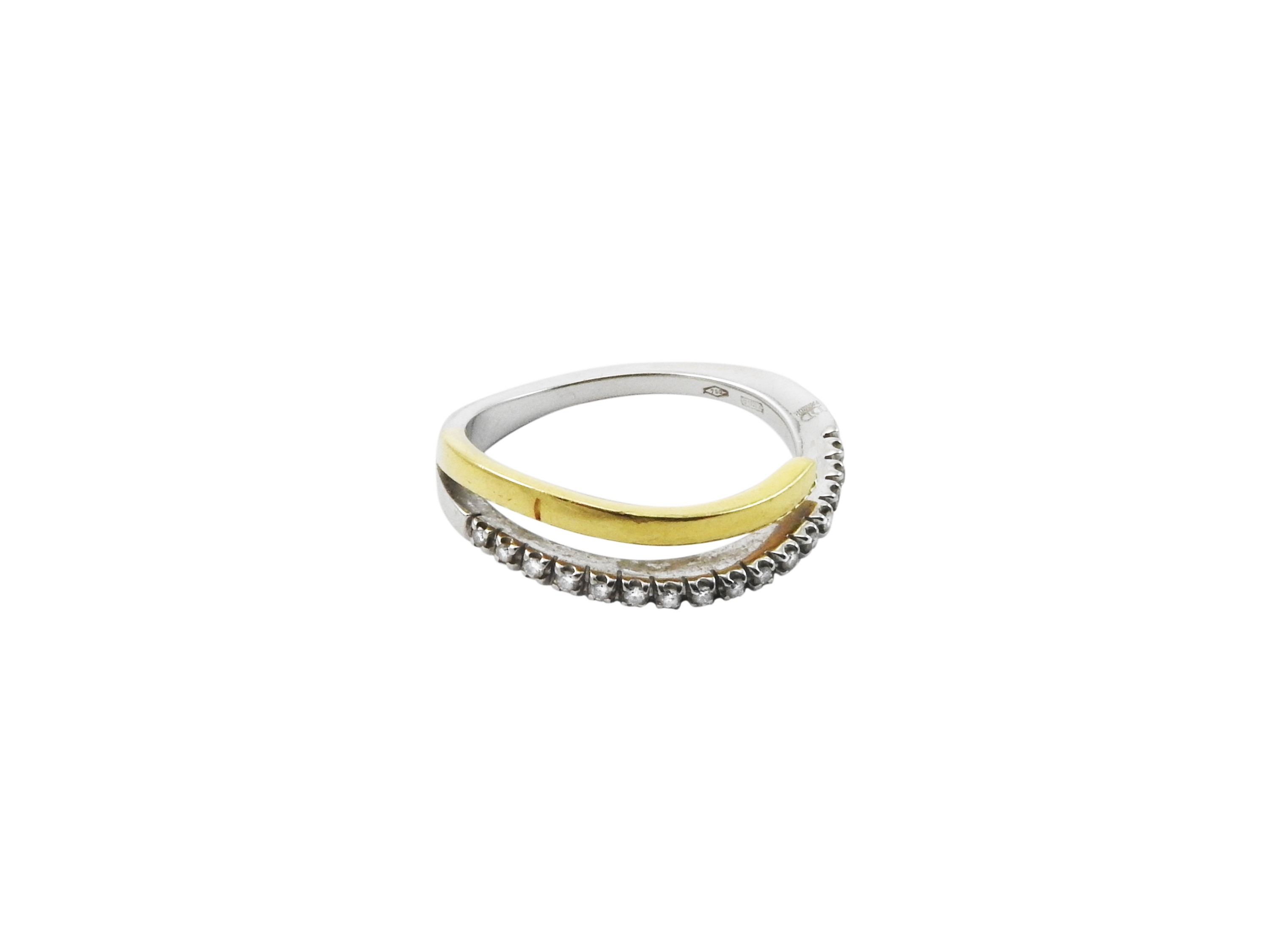 Anello in Oro Giallo e Bianco con Diamanti